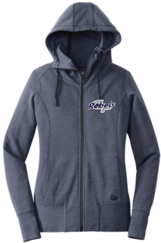 1E - Women's Navy Heather New Era Full-Zip Hoodie