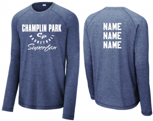 1B - Adult True Navy Heather Sport-Tek Superfan Long Sleeve Tee Shirt