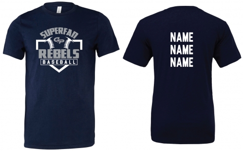 1A - Adult Navy BELLA+CANVAS Superfan Short Sleeve Tee Shirt