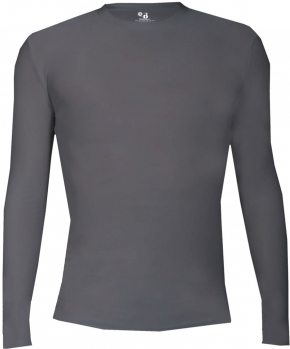 1K - Adult Graphite Badger Long Sleeve Compression Shirt