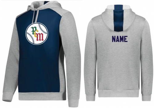 1F - Adult Navy/Grey Heather Augusta Pullover Hoodie