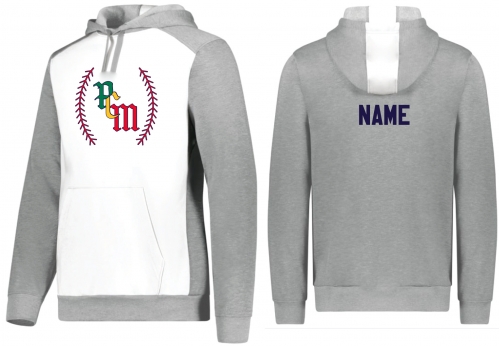 1E - Adult White/Grey Heather Augusta Pullover Hoodie