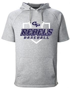 1Q - Adult Heather Grey EvoShield Short Sleeve Hoodie