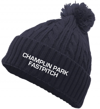 1F - Navy Pacific Cable Knit Pom-Pom Beanie