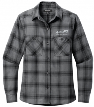 1Y - Ladies Grey/Black Port Authority Flannel Tunic