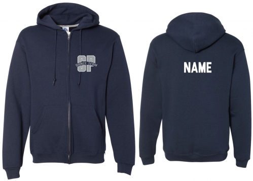 1C - Adult Navy Russell Full-Zip Hooded Sweatshirt