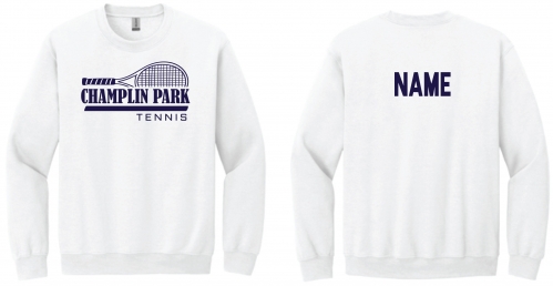 1F - Adult White Gildan Crewneck Sweatshirt