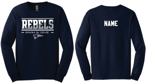 1I - Adult Navy Gildan Long Sleeve T-Shirt