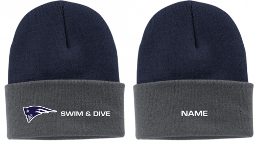 1L - Navy/Athletic Oxford Port & Company Knit Cap