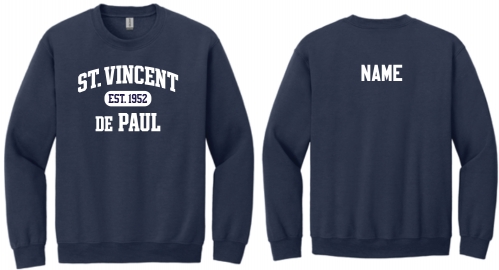 1M - Youth Navy Gildan Crewneck Sweatshirt