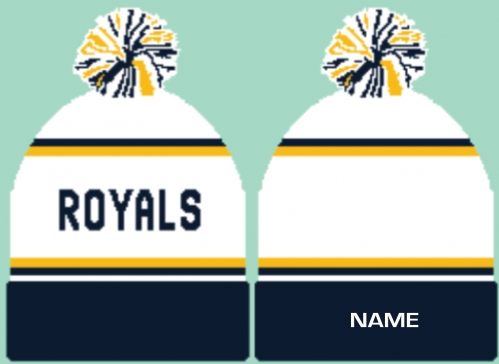 1S - White/Navy/Gold Pear Sox Pom Cap