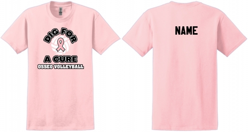 1I - DIG FOR A CURE SHIRT - Adult Light Pink Gildan T-Shirt