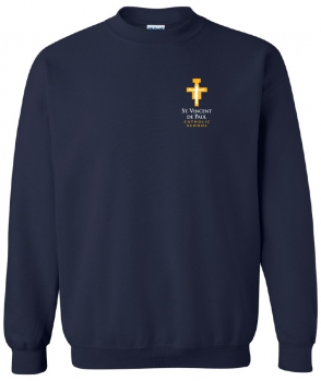 1Q - Youth Navy Gildan Crewneck Sweatshirt