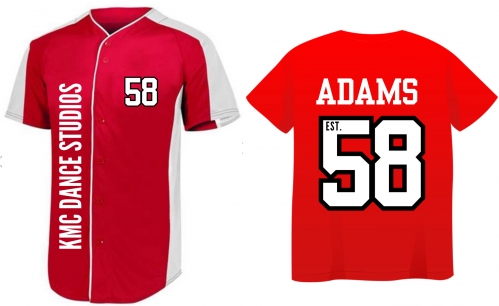 0A - Youth Red/White Augusta Full-Button Baseball Jersey