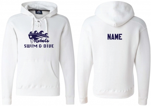 1B - Adult White Pennant Lace Hoodie