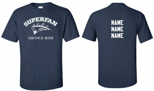 1E - Adult Navy Gildan Short Sleeve Superfan T-Shirt