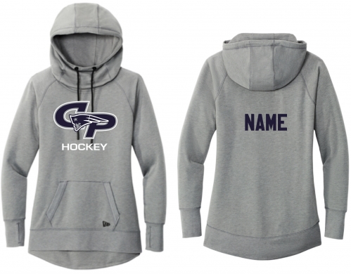 1M - Ladies Shadow Grey Heather New Era Pullover Hoodie