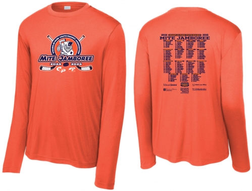 1E - Youth Neon Orange Sport-Tek Long Sleeve Tee