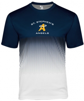 1A - Youth Navy Hex Badger Short Sleeve Tee Shirt